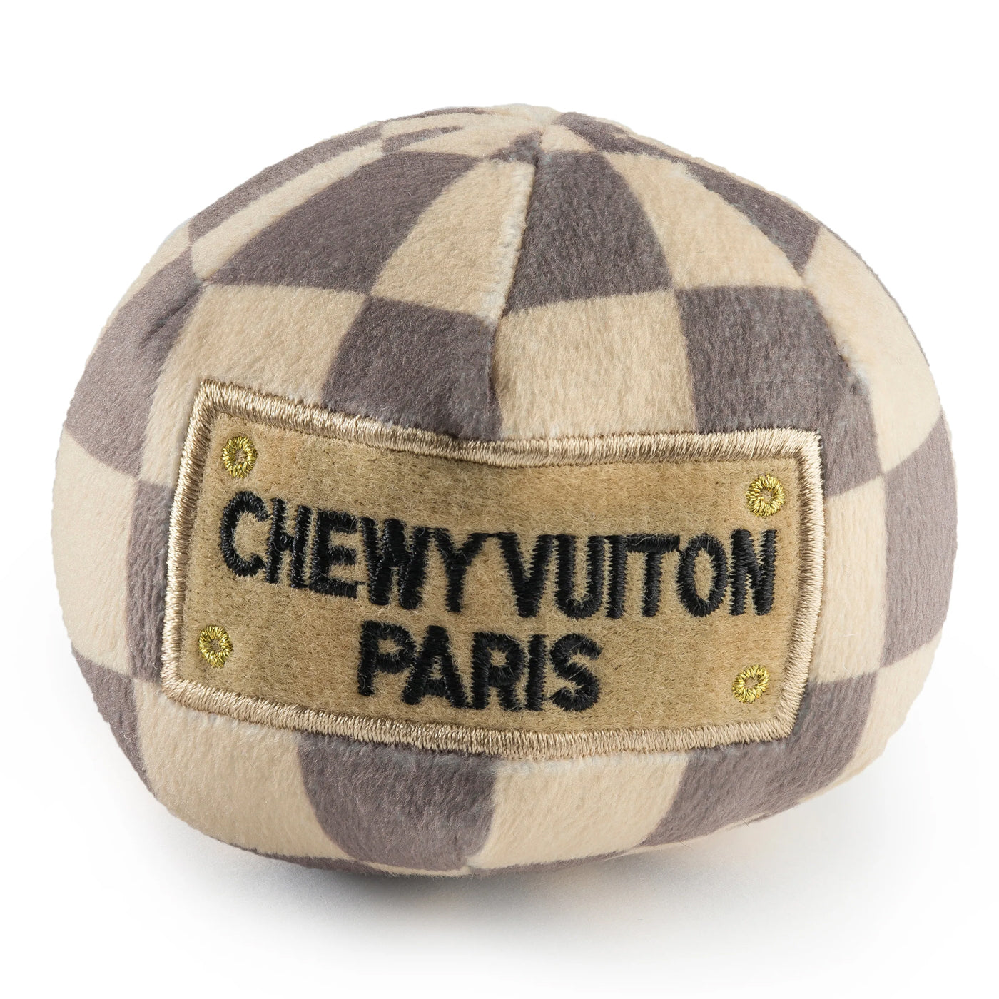 stuffed chewy vuiton checkered ball