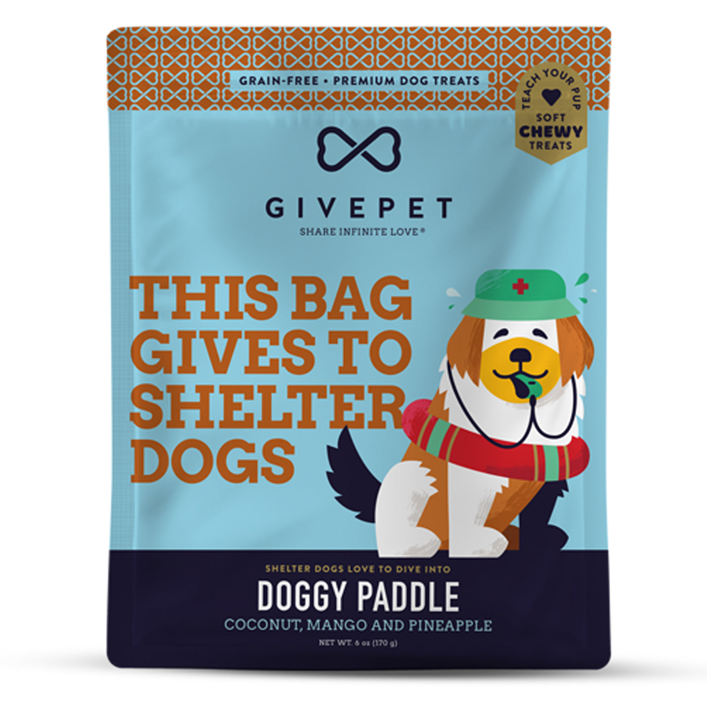 coconut, mango, pineapple dog treat 6 0z