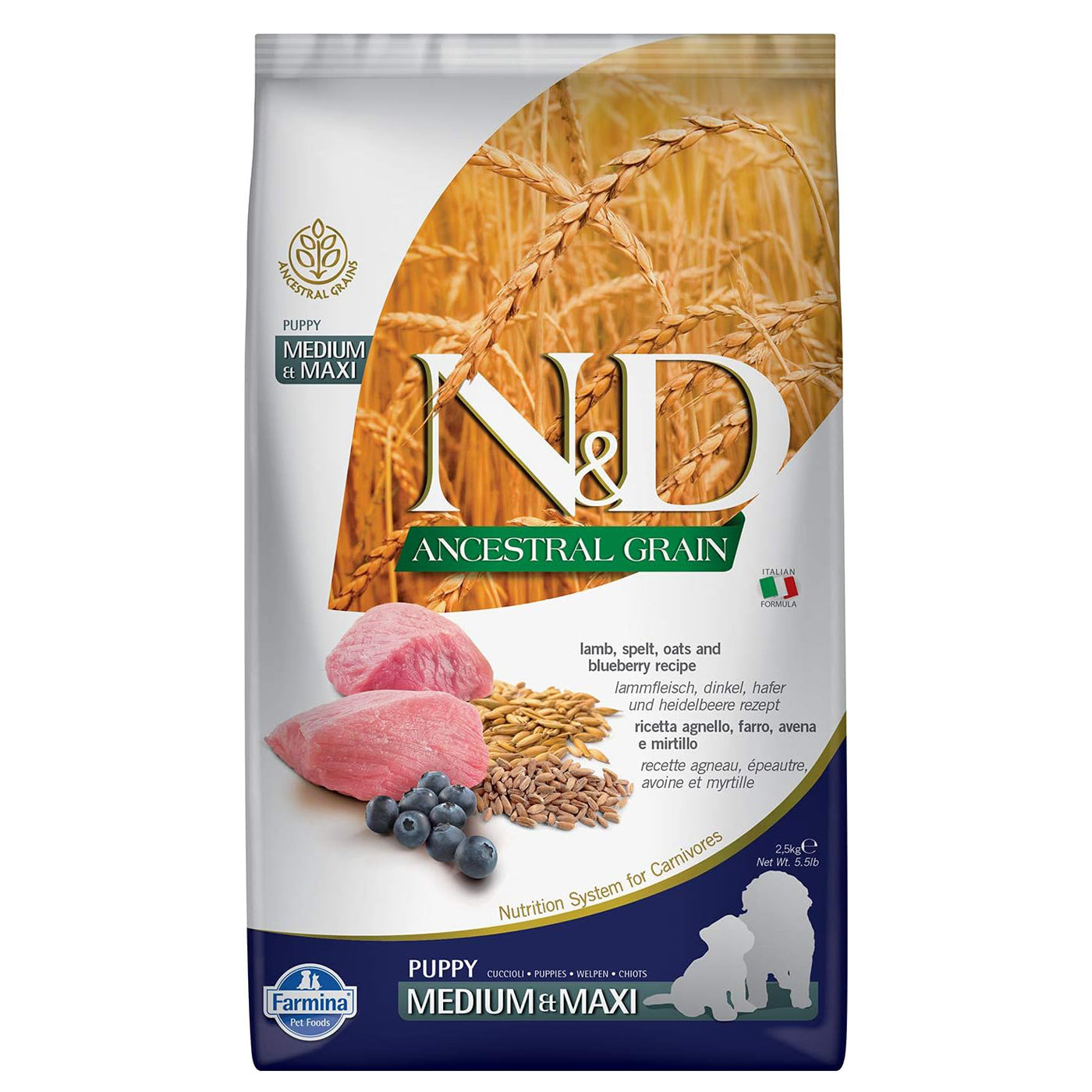 Farmina ancestral grain lamb medium/maxi puppy food