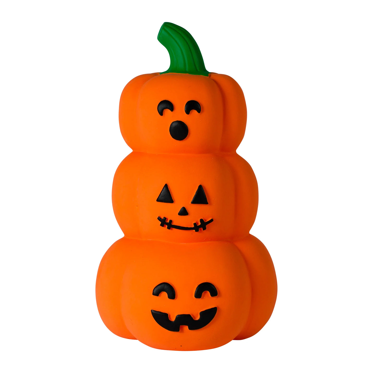 Laytex Squeaker Pumpkin Stacked orange Jackolantern dog toy