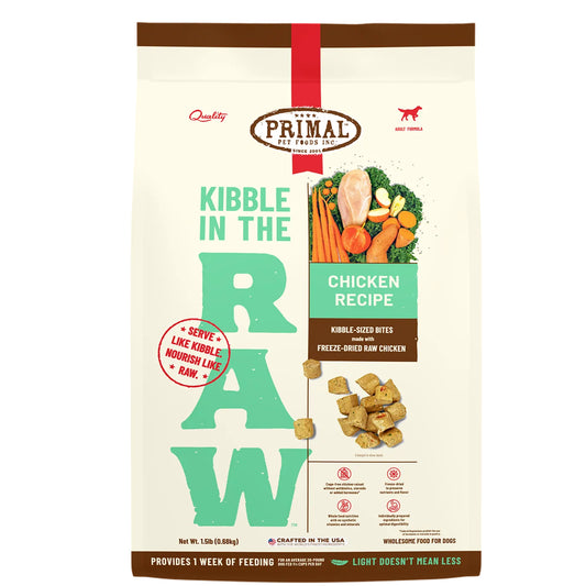 PRIMAL KIBBLE IN THE RAW CHICKEN DOG FOOD