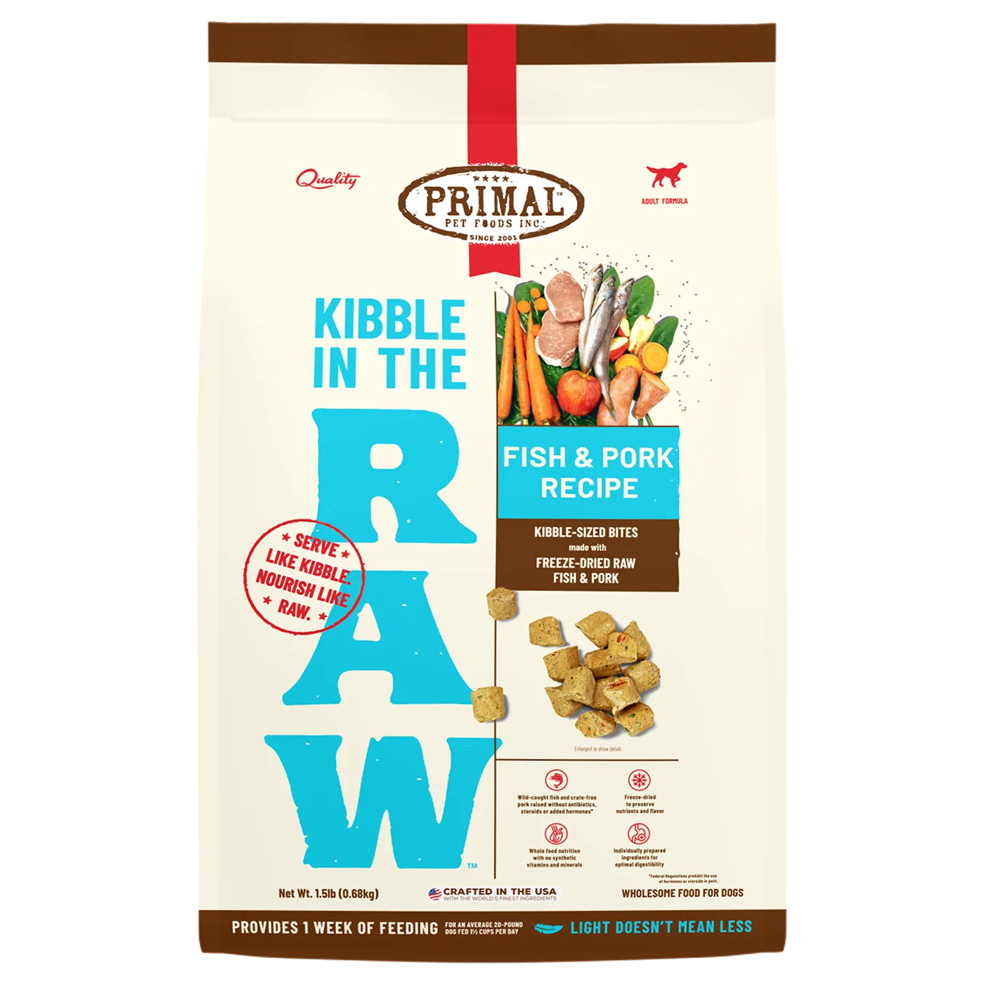 Primal Kibble in the Raw Fish & Pork recipe