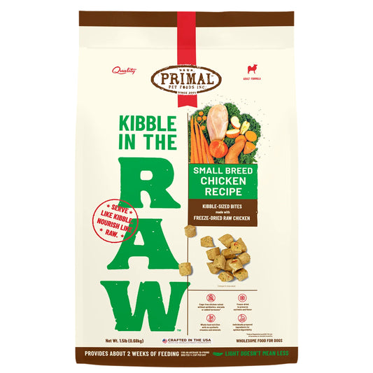 PRIMAL KIBBLE IN THE RAW SMALL BREED CHICKEN DOG FOOD