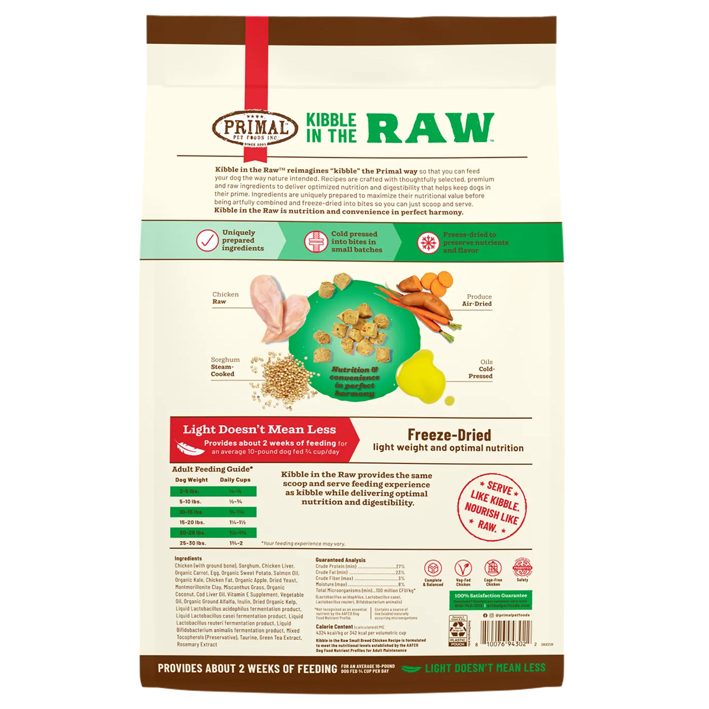 PRIMAL KIBBLE IN THE RAW SMALL BREED CHICKEN DOG FOOD