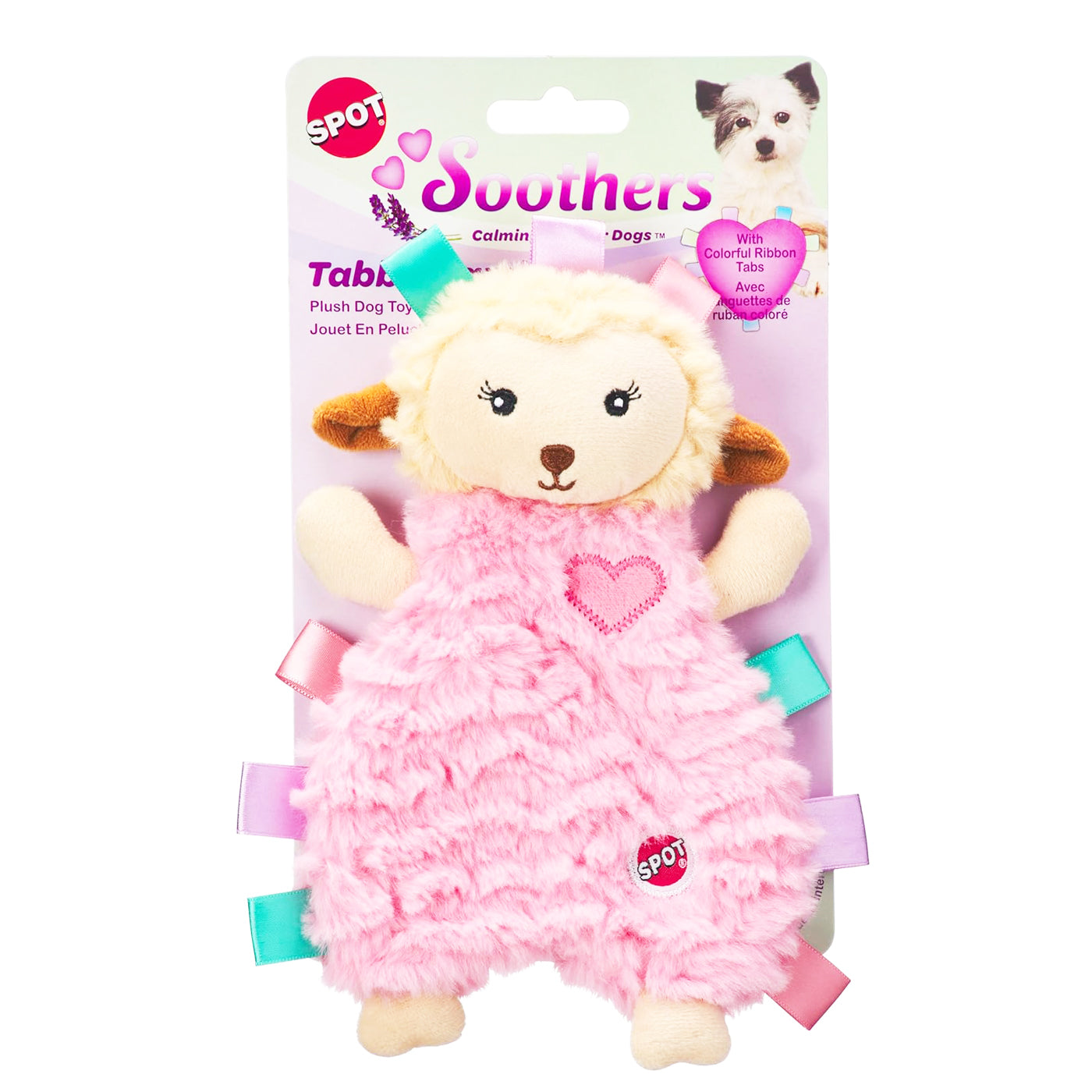 Lamb Soothing Pet Puppy plush toy with soft ribbon taggies