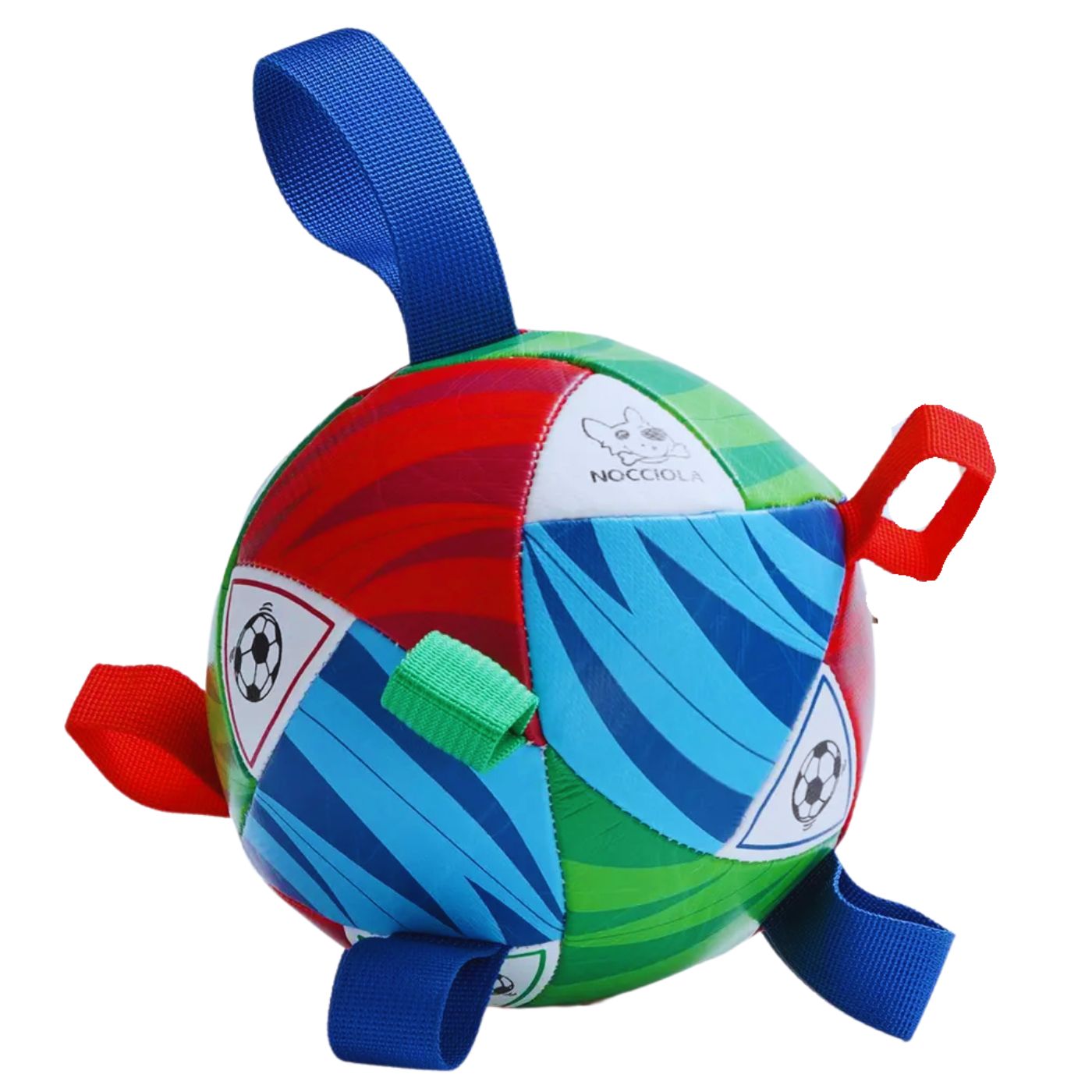 Colorful ball with handles on a white background