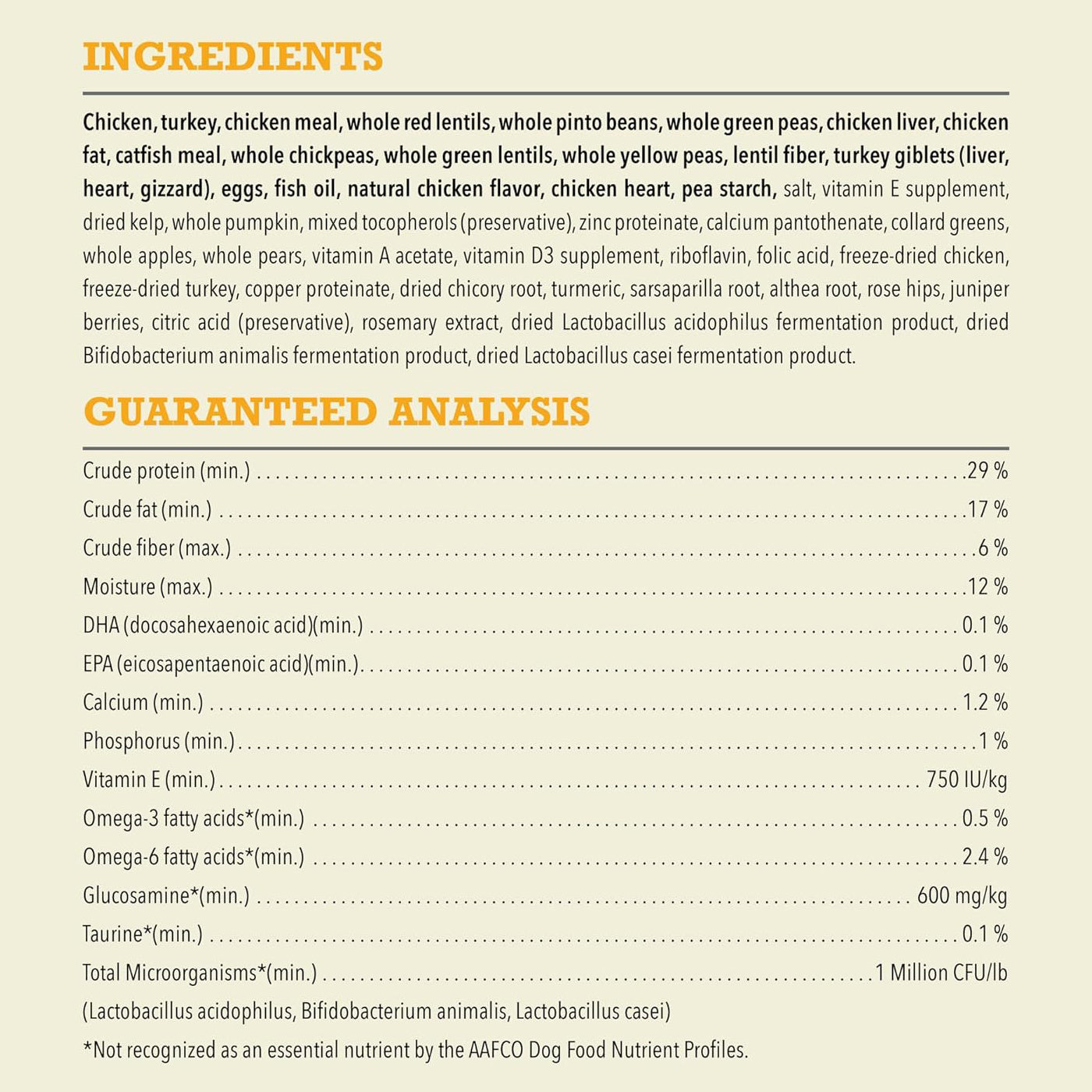 Acana Poultry Dog Food Ingredients