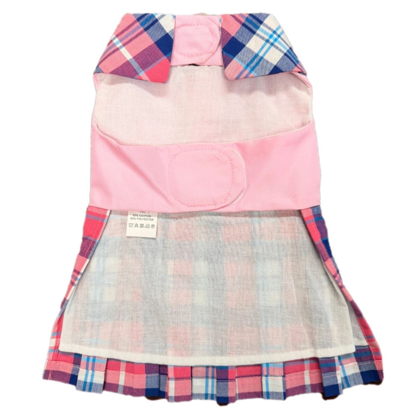 PINK PLAID PLEATED DRESS