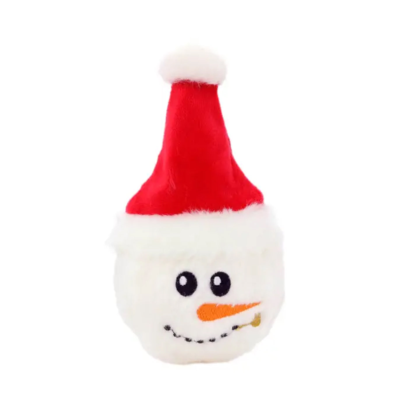Snowman Santa Squeaker Ball tough pet toy