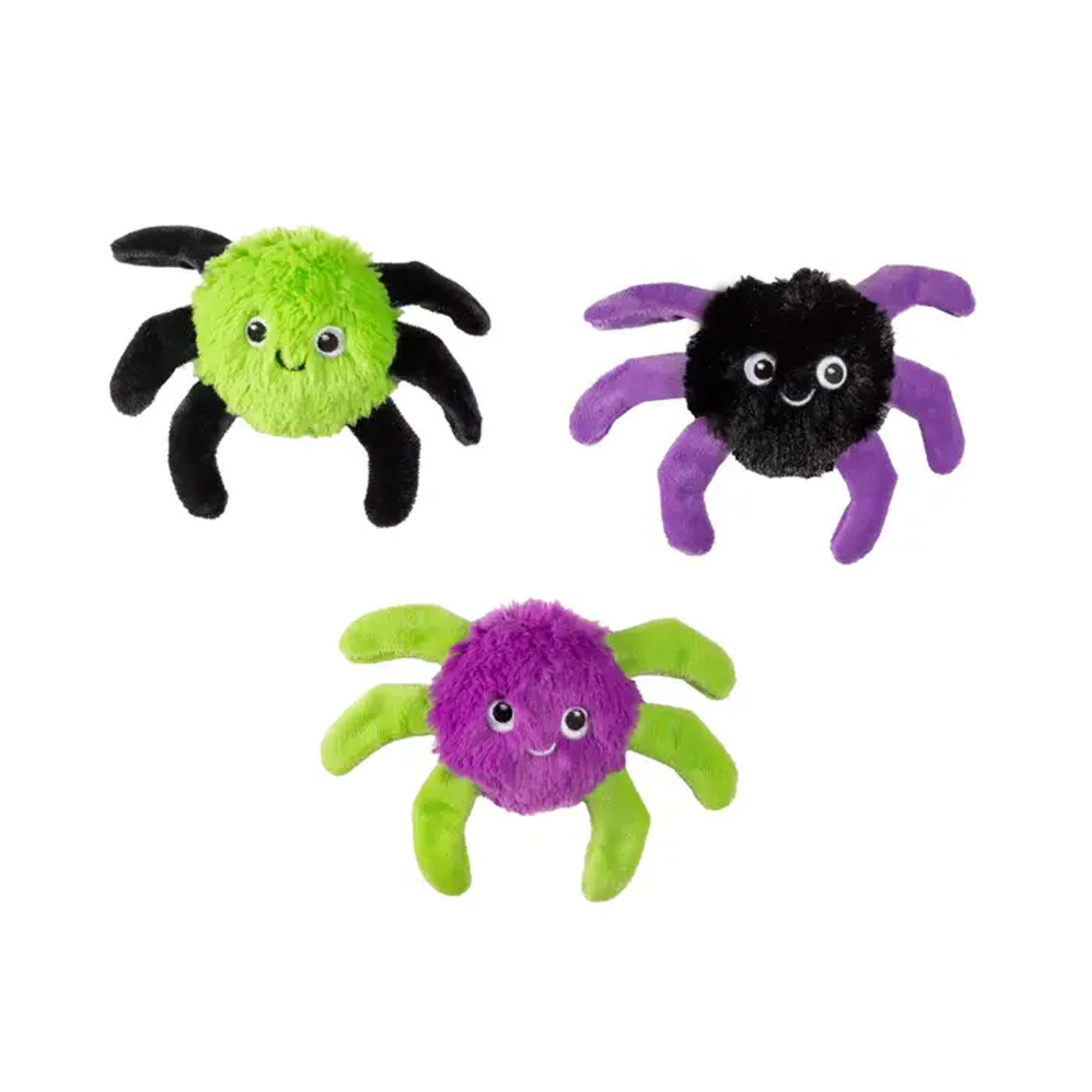 Furry Fuzzy spiders plush pet toys with squeaker inside