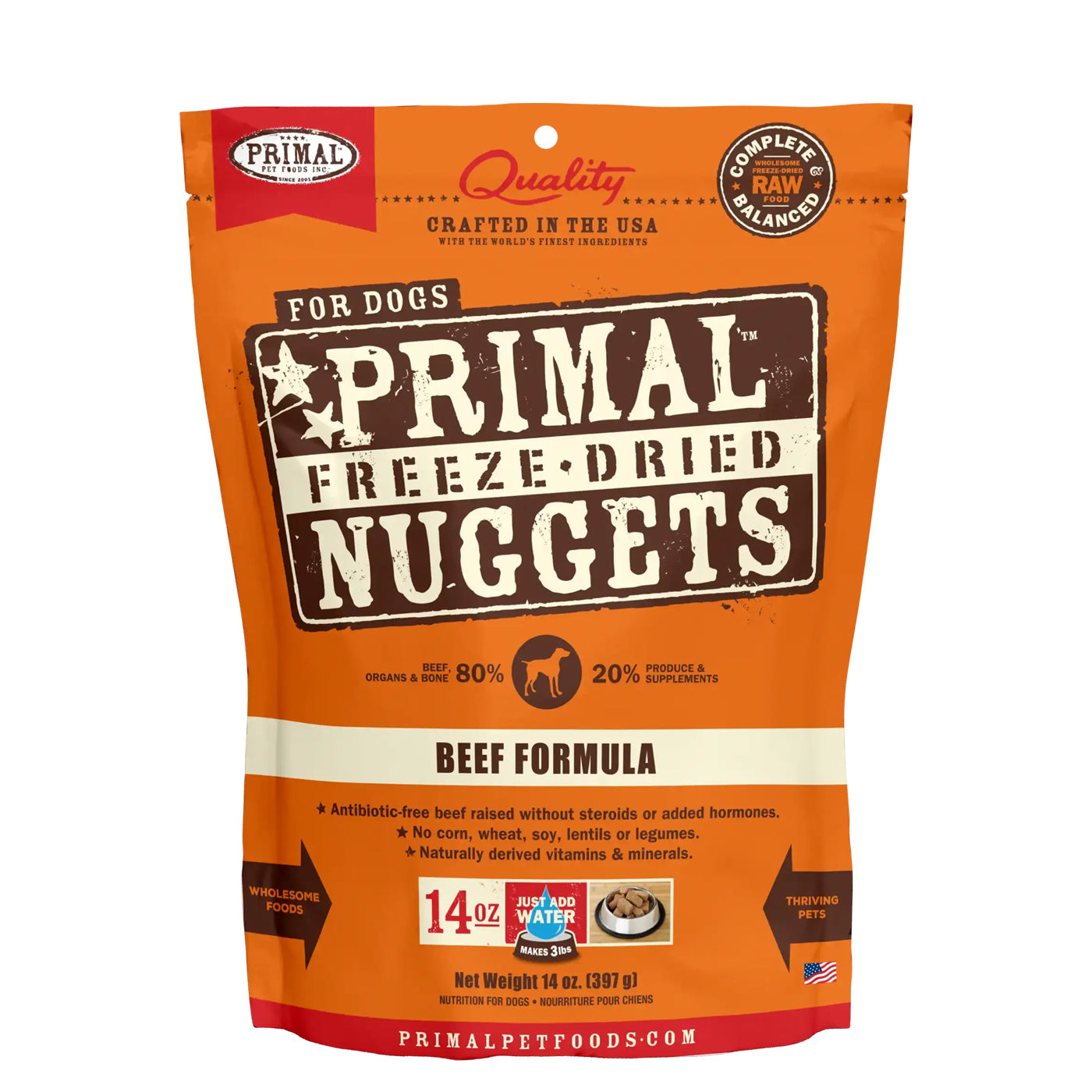 Primal Beef freeze dried nuggets for dogs