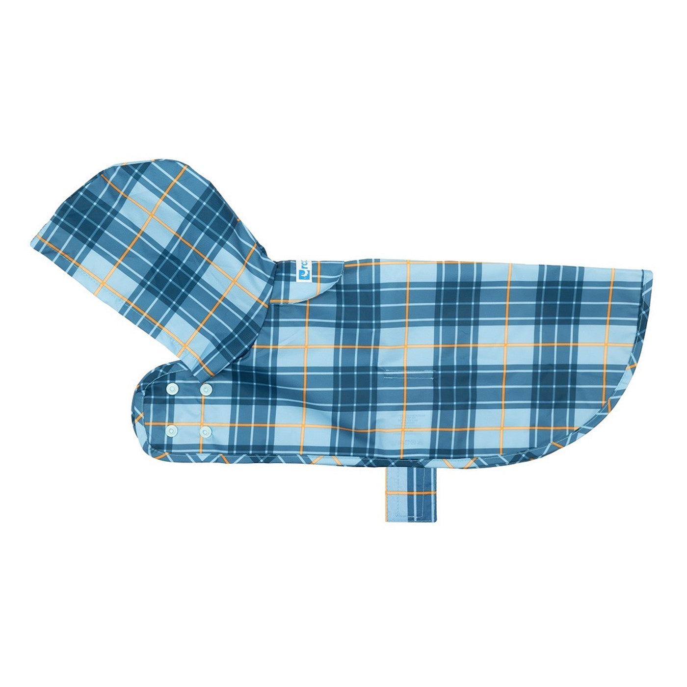 blue plaid hooded dog poncho