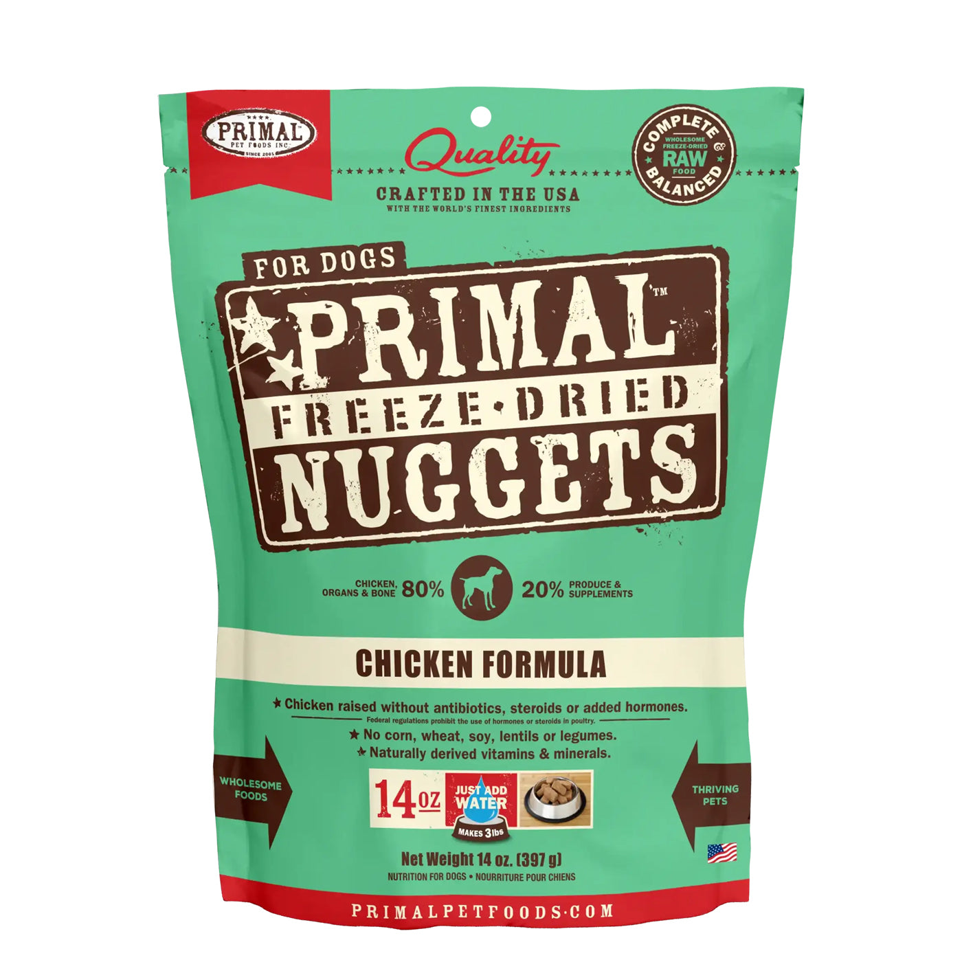 Primal chicken freeze dried nuggets for dogs