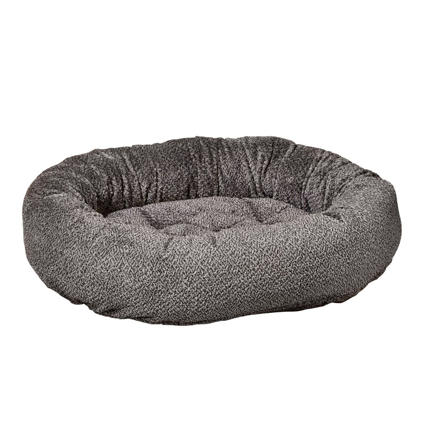 dark gray oval dog bed