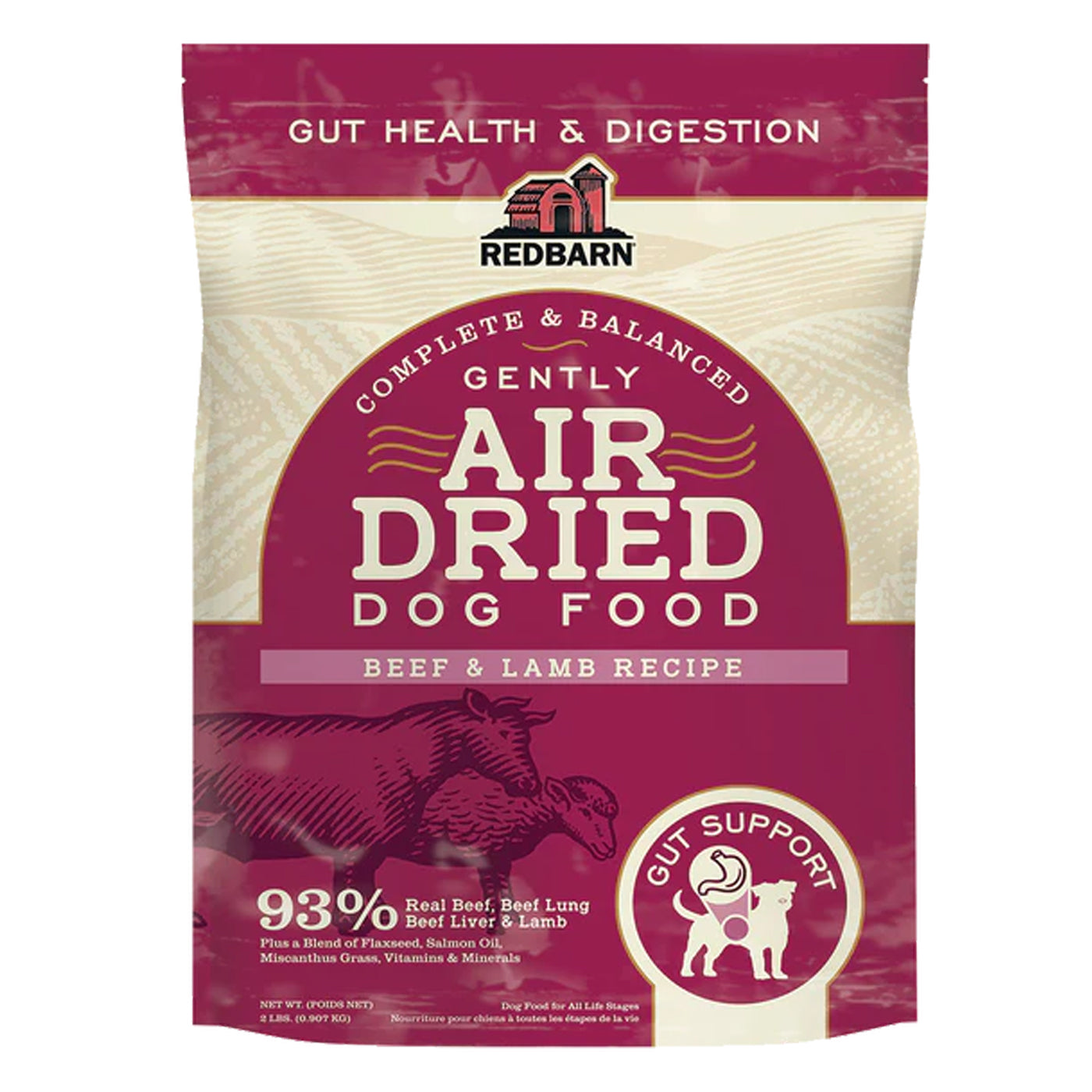 Red BARN AIR DRIED GUT HEALTH BEEF + LAMB RECIPE