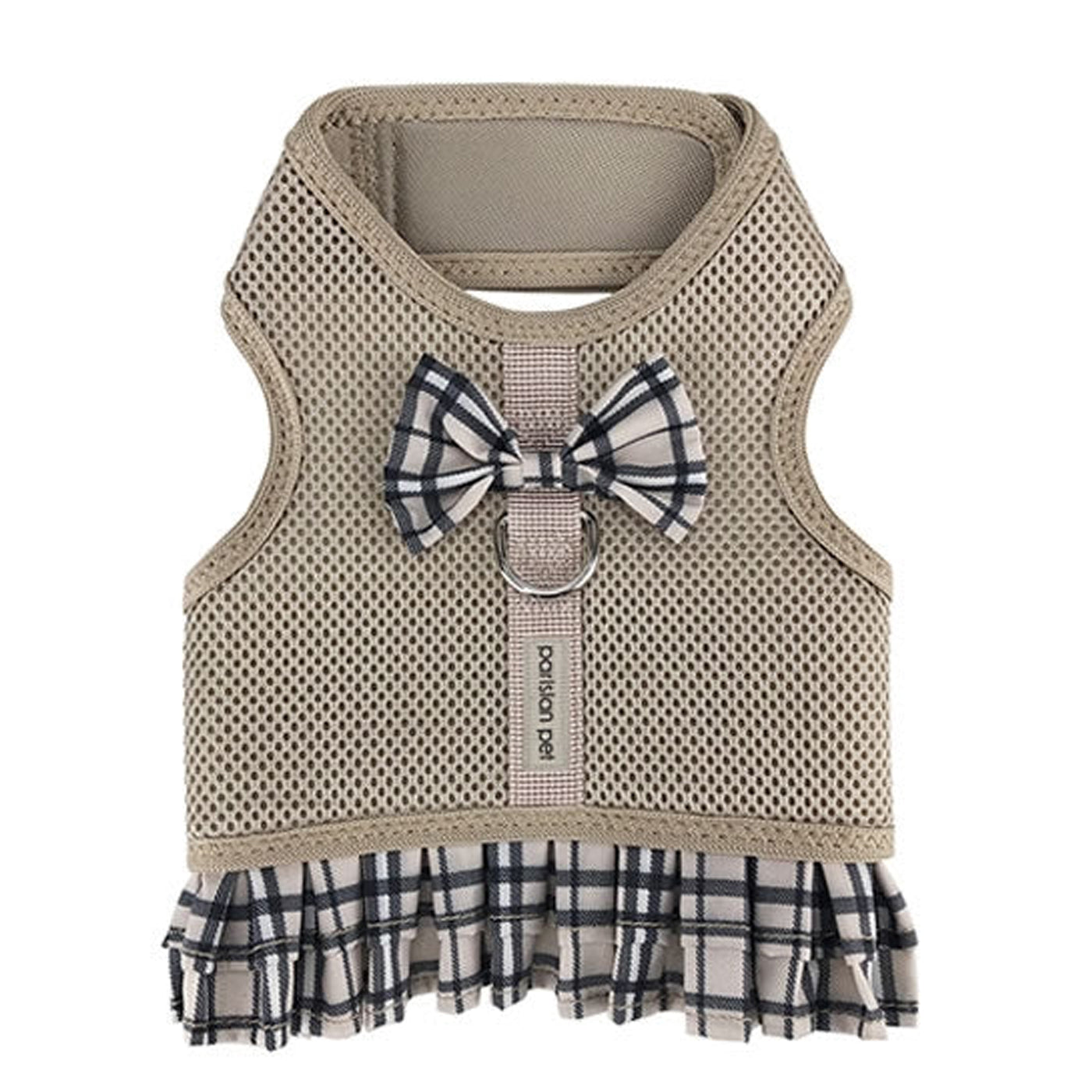 Parisan Pet Khaki Plaid Harness velcro dress