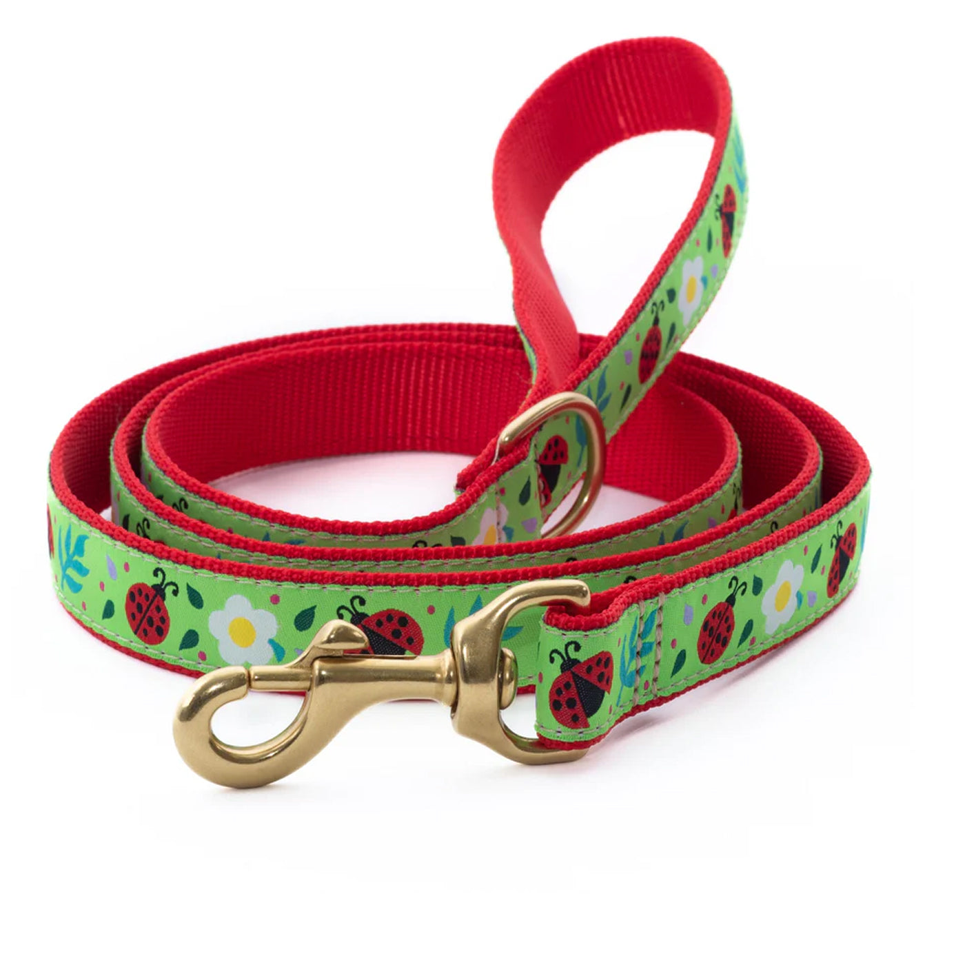 Green and red ladybug leash