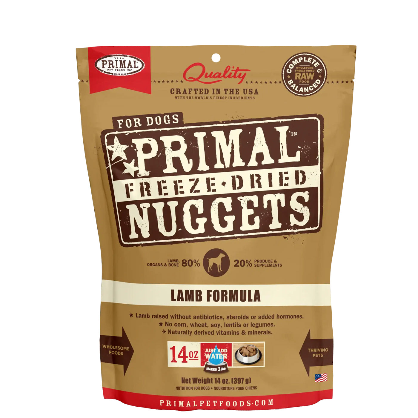 Primal Lamb freeze dried nuggets for dogs