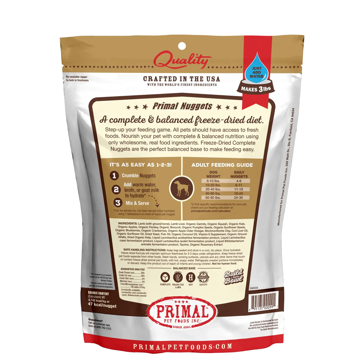 PRIMAL Freeze Dried Nuggets LAMB