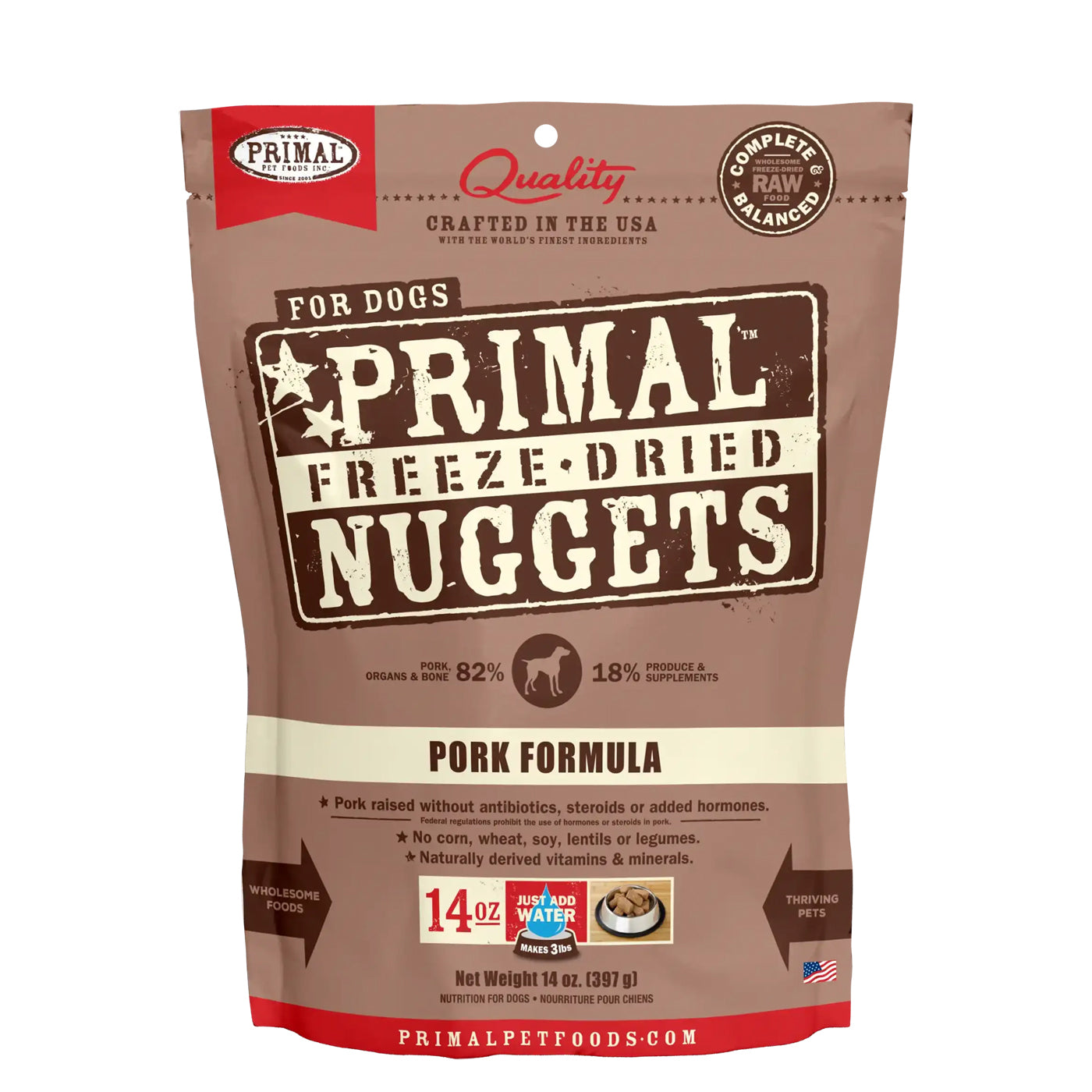 Primal Pork freeze dried nuggets for dogs