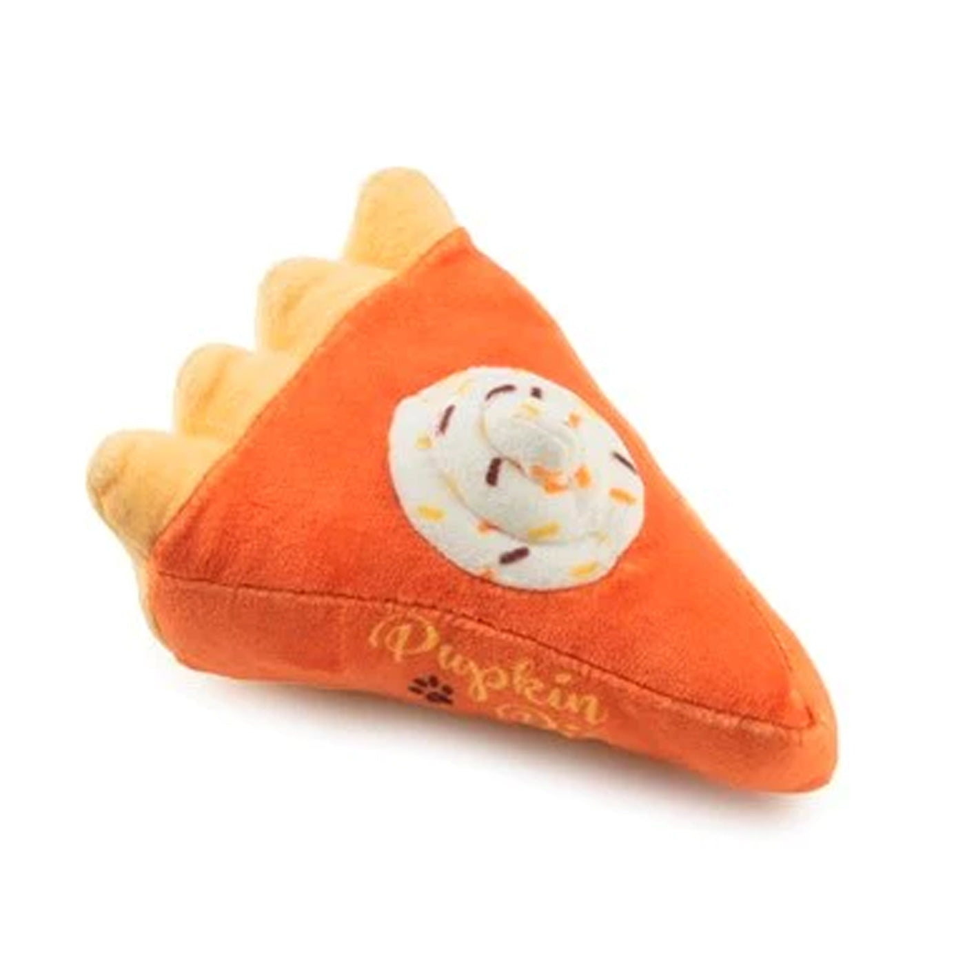 Pumpkin Pie slice plush dog toy