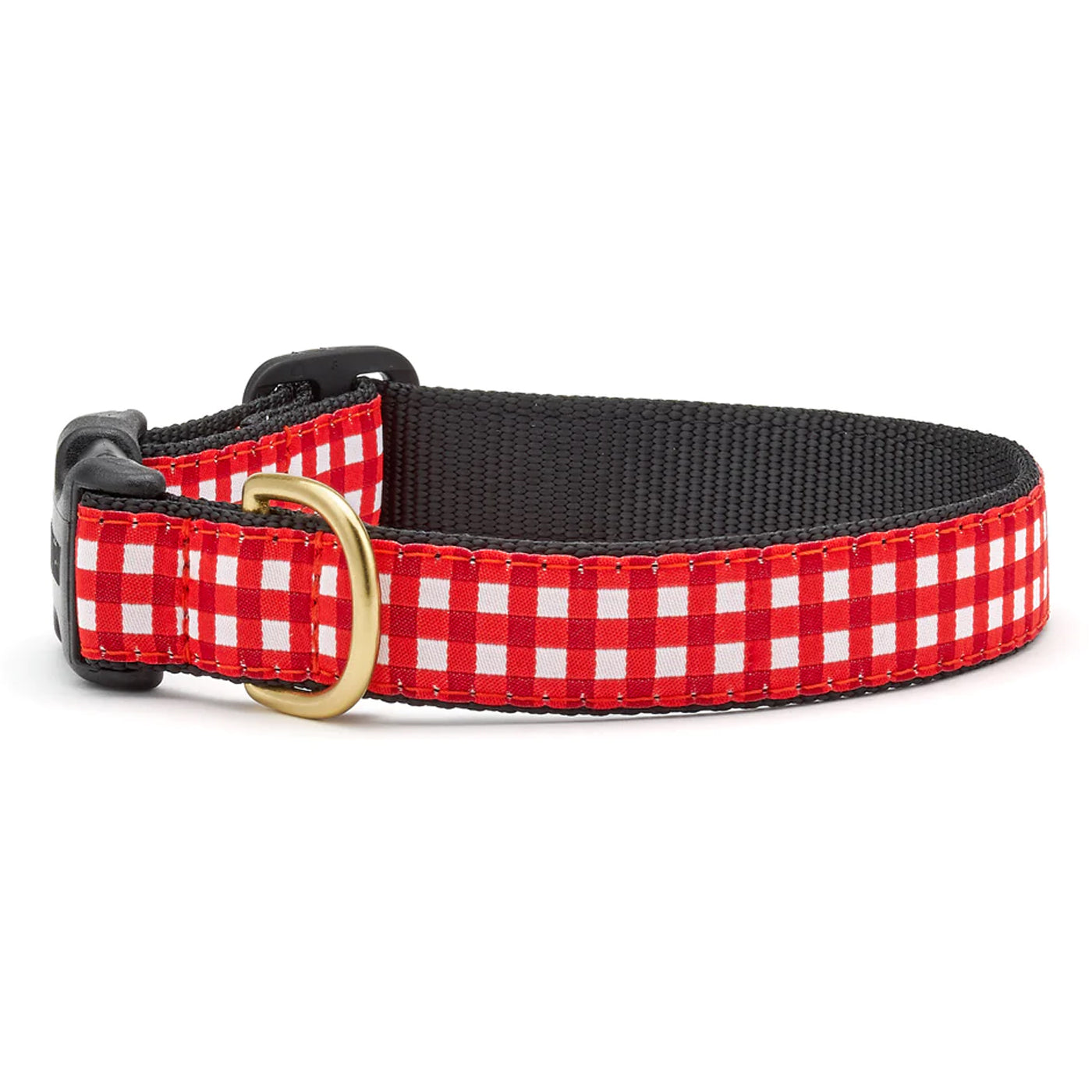 Up Country Red and White Gingham Dog Collar