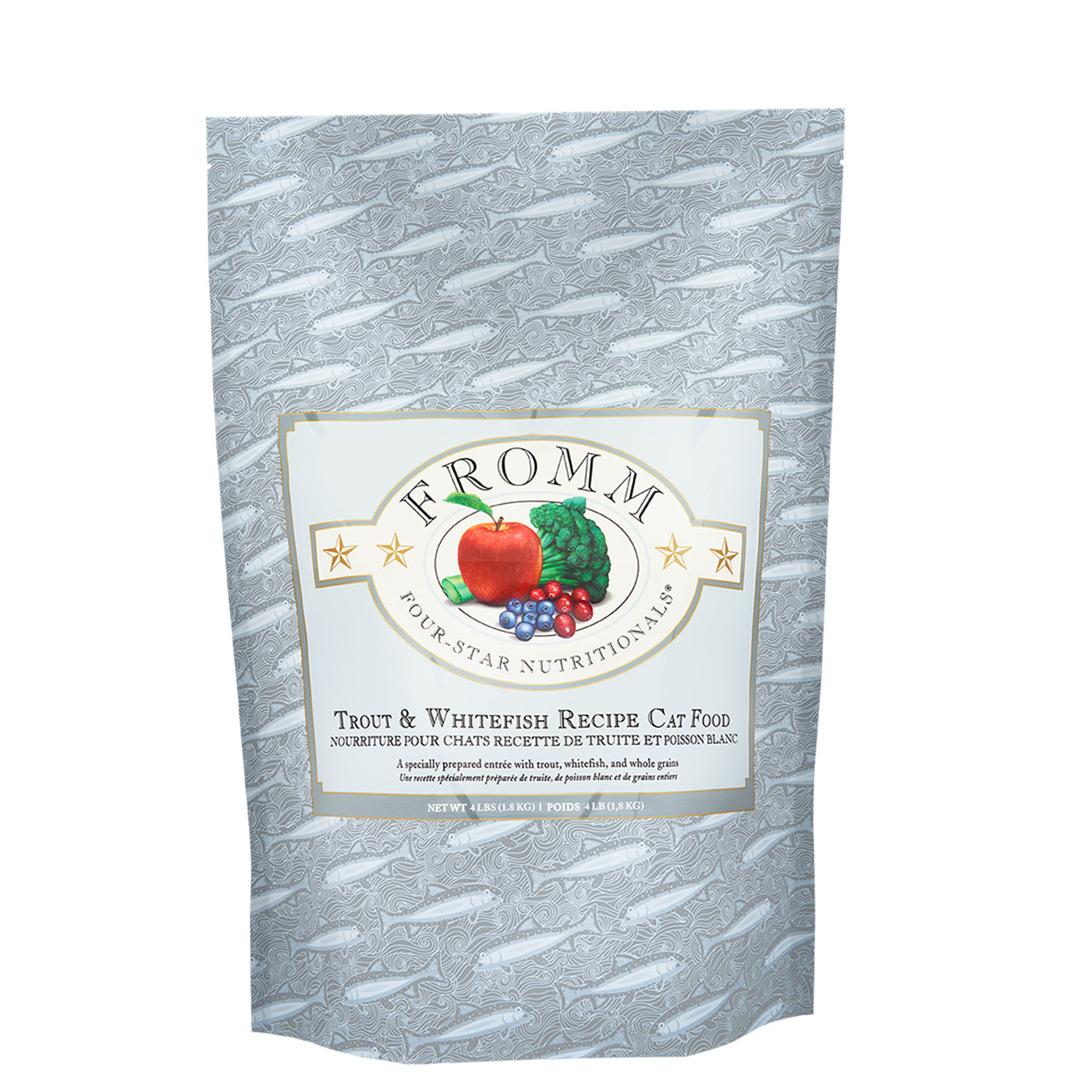 Fromm Trout and Whitefish dry cat food with trout, whitefish and whole grains