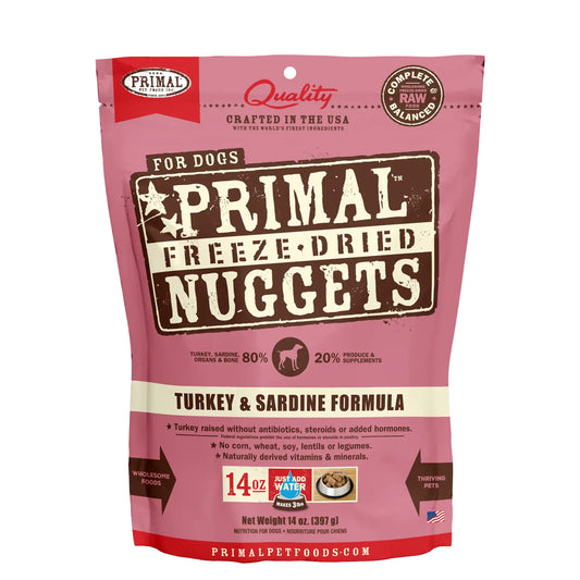 PRIMAL Freeze Dried Nuggets Turkey + Sardine