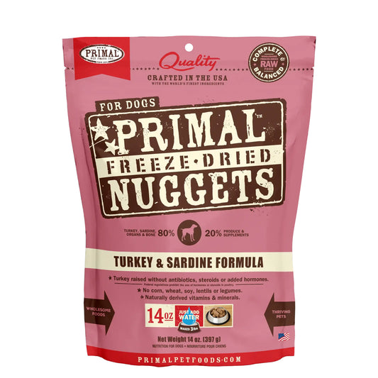 Primal Turkey & Sardine freeze dried nuggets for dogs
