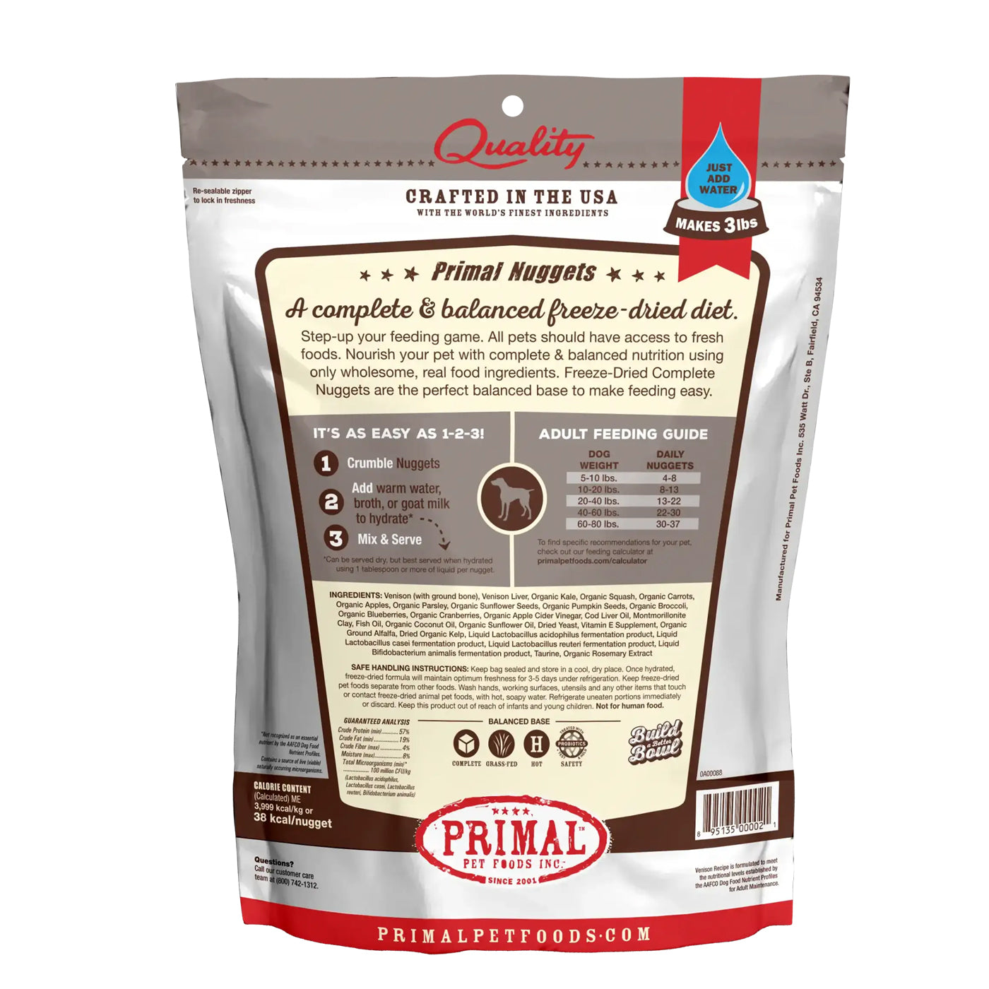 PRIMAL Freeze Dried Nuggets VENISON