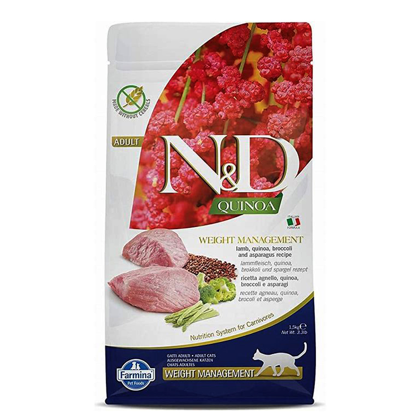 weight management farmina cat food with lamb and quinoa
