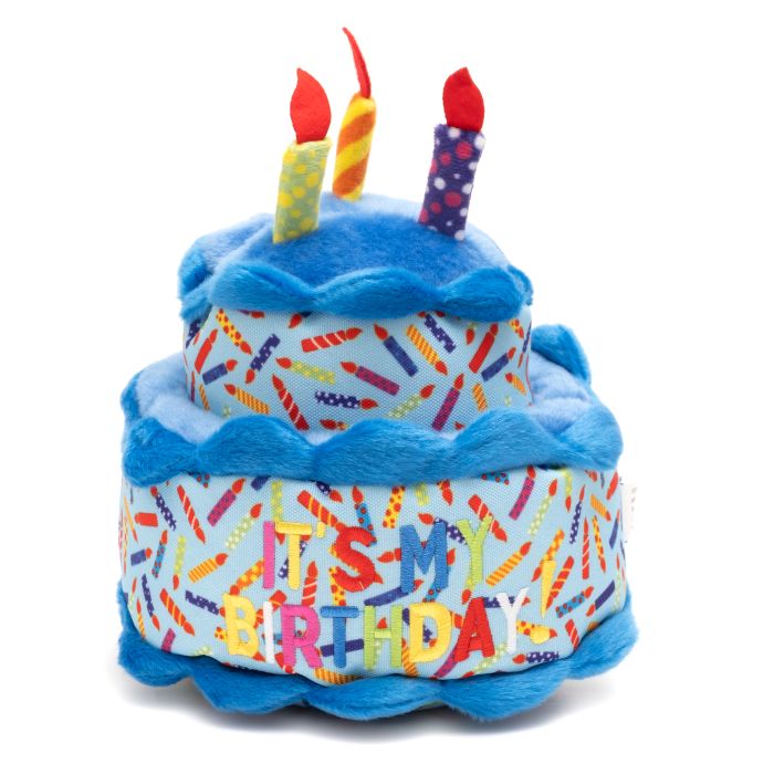 birthday blue cake dog toy