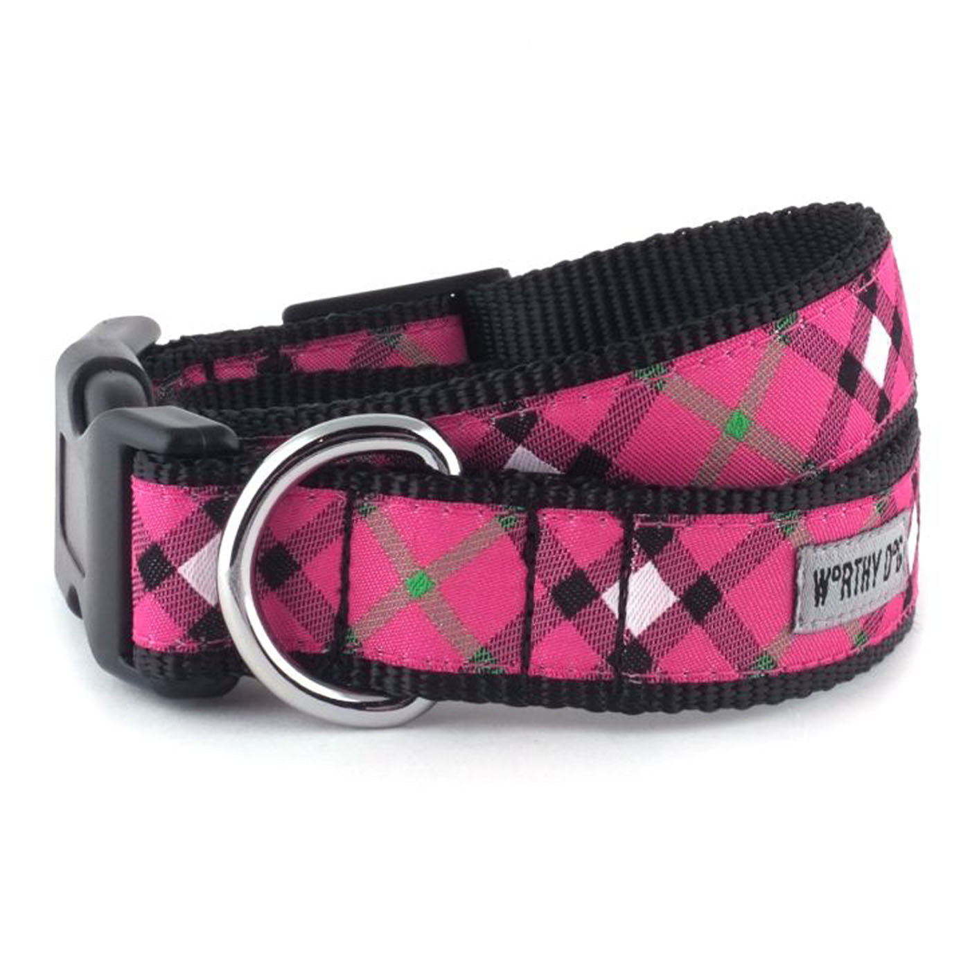 Bright pink plaid color. Various sizes