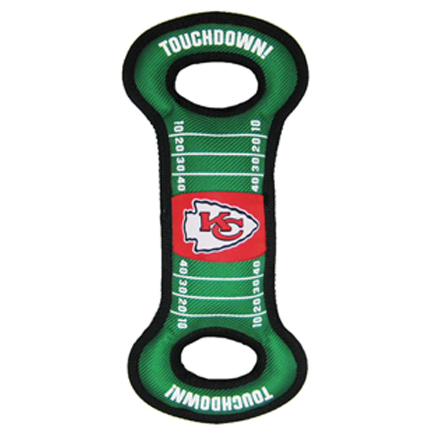 KC Chiefs field tug toy with squeaker.