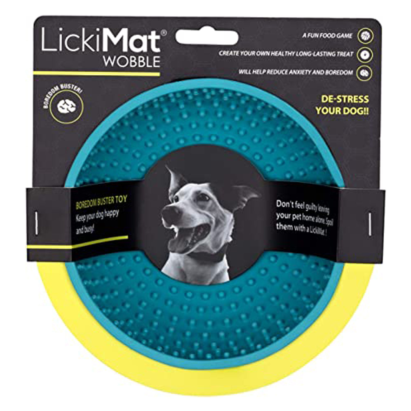 LickieMat Wobble bowl shaped in blue or green