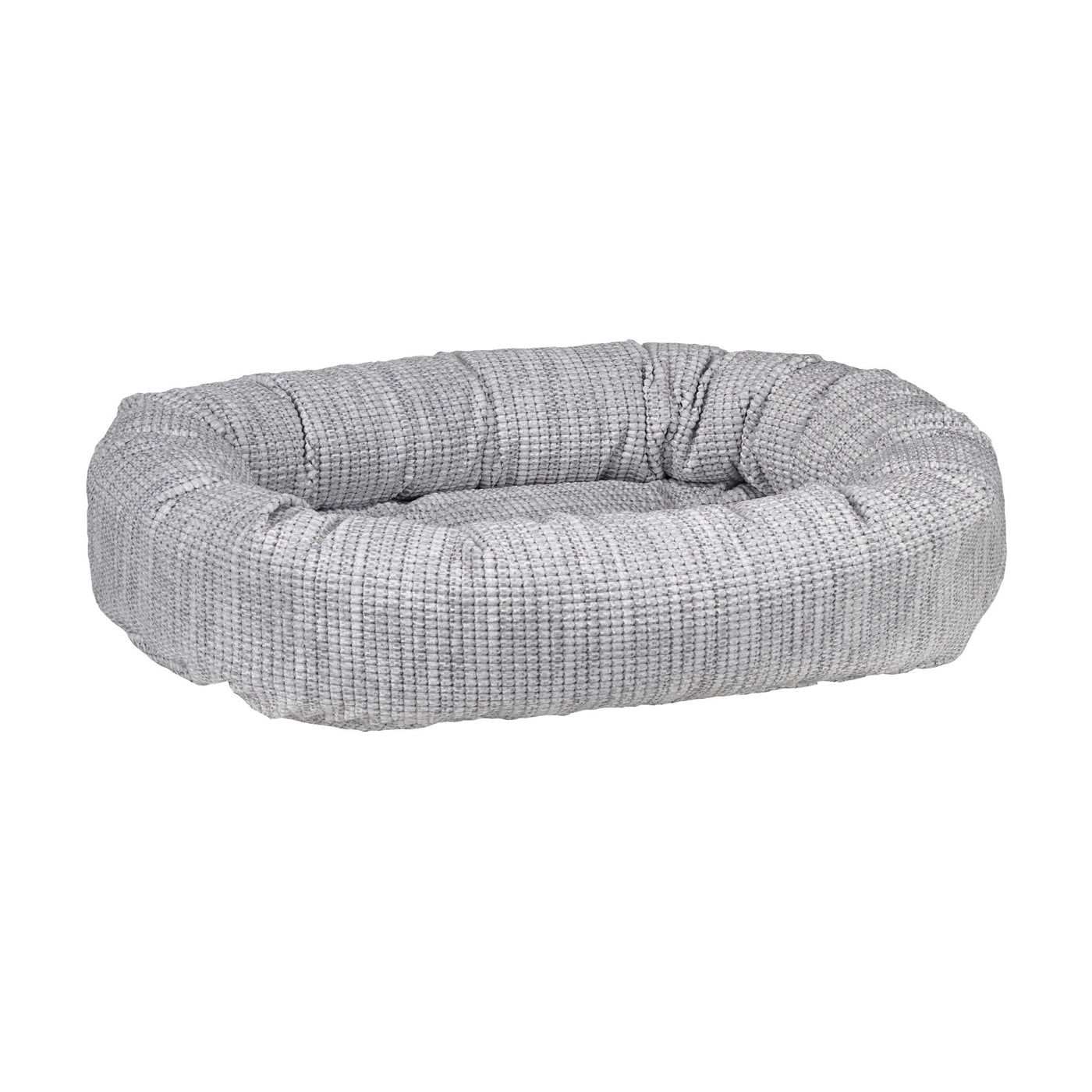 oval gray dog bed