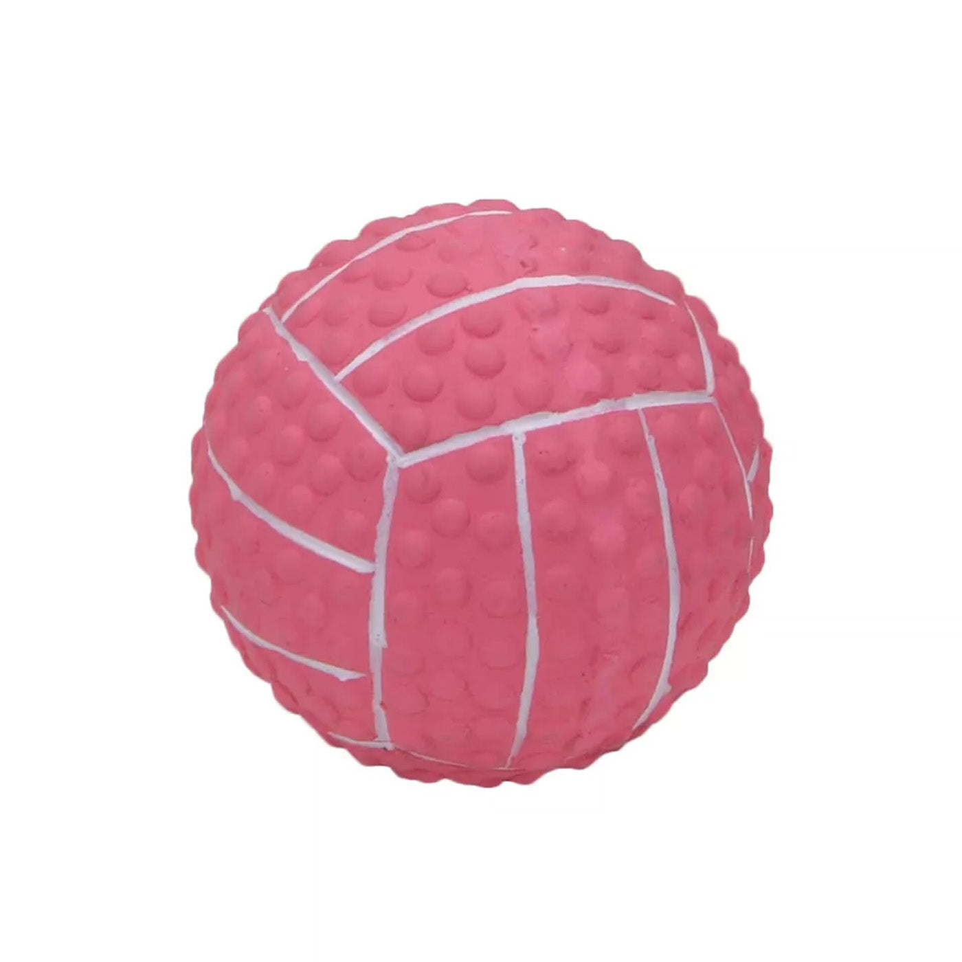 Small pink latex volleyball dog toy
