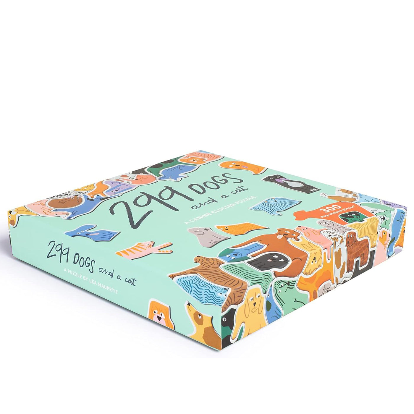 299 Dogs and a Cat Cluster Puzzle 300 Dog shaped pieces and a cat.