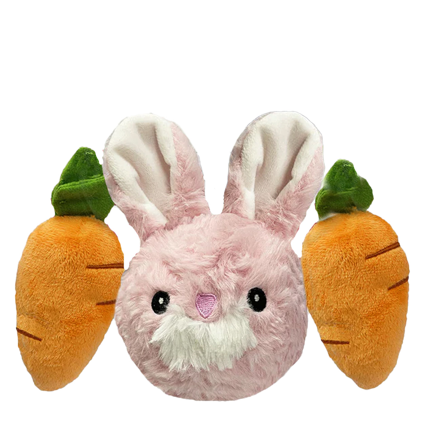 Pet Lou 3 pack bunny and carrot plush pet toys with squeakers inside