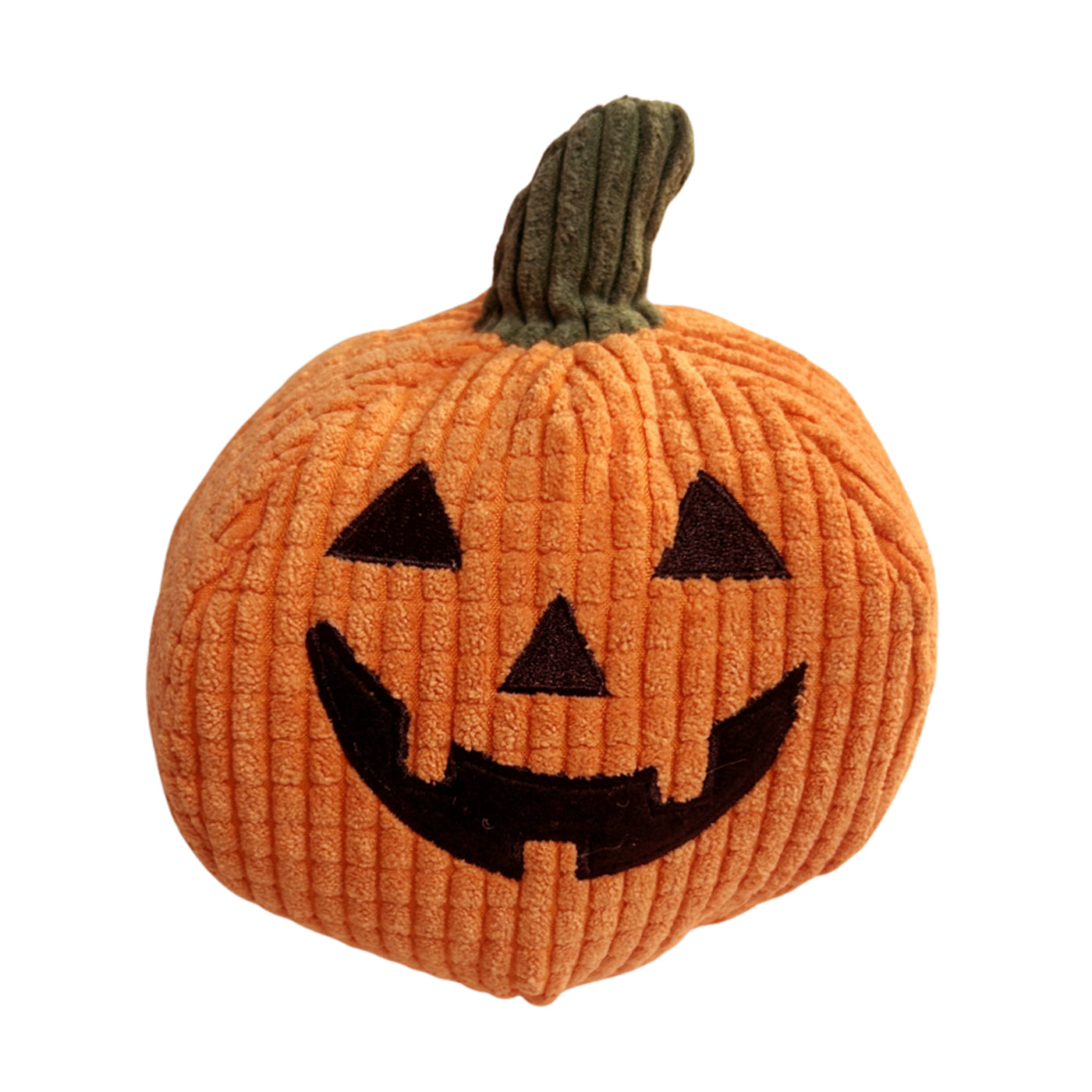Corduroy Jack-o-Lantern plush tough pet toy