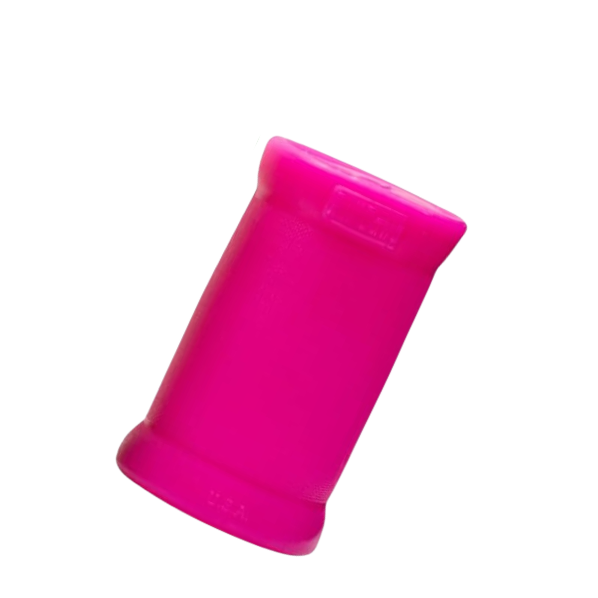 A bright hot pink silicone cup or tumbler sleeve with a textured grip, shown at an angle on a plain white background.