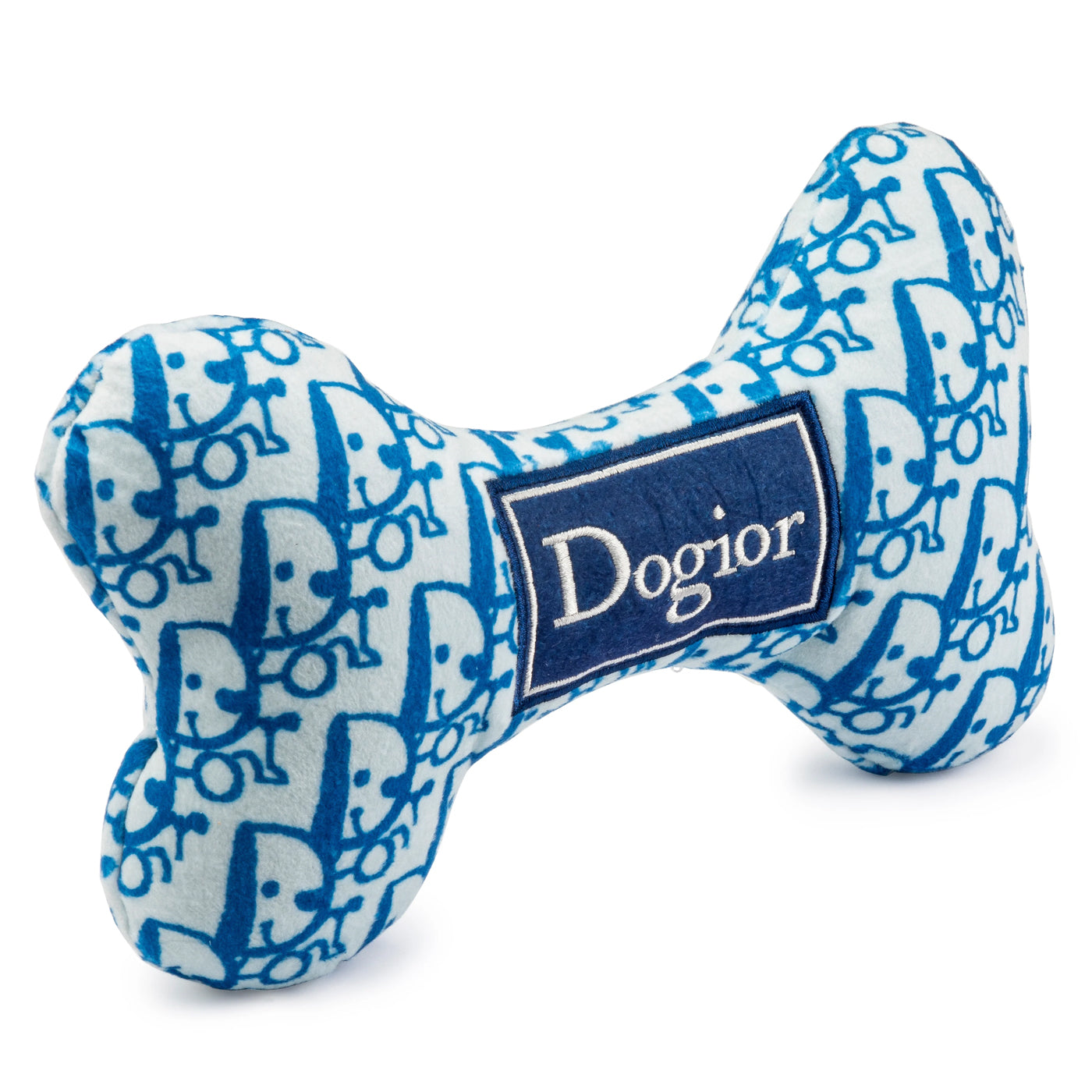 stuffed Dior blue/white dog bone toy