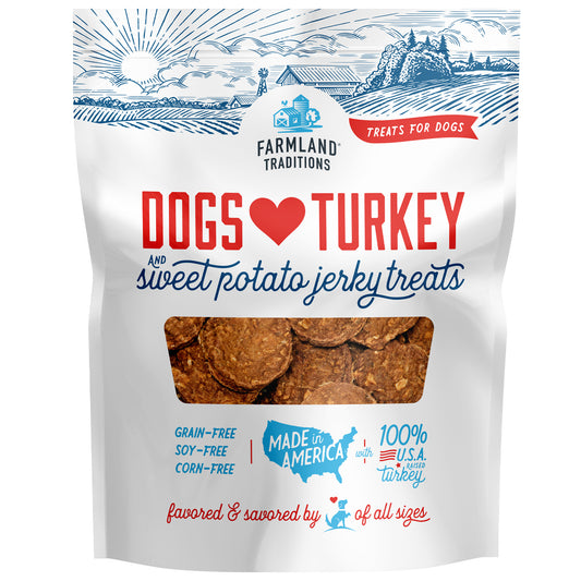 Dogs love turkey and sweet potato jerky treats