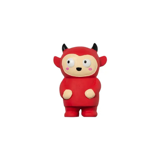 Mini Laytex red Devil dog squeaker toy