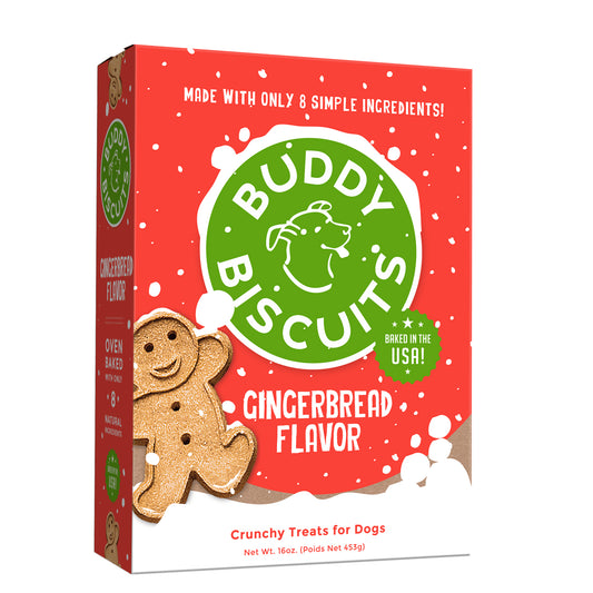 Buddy Biscuit Gingerbread flavored crunchy dog biscuits