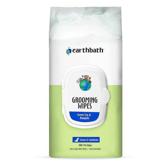 Earthbath Grooming Wipes in Green Tea and Awapuhi scent 100 count
