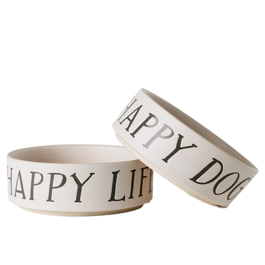 Happy Dog Happy Life Ceramic Pet Bowl