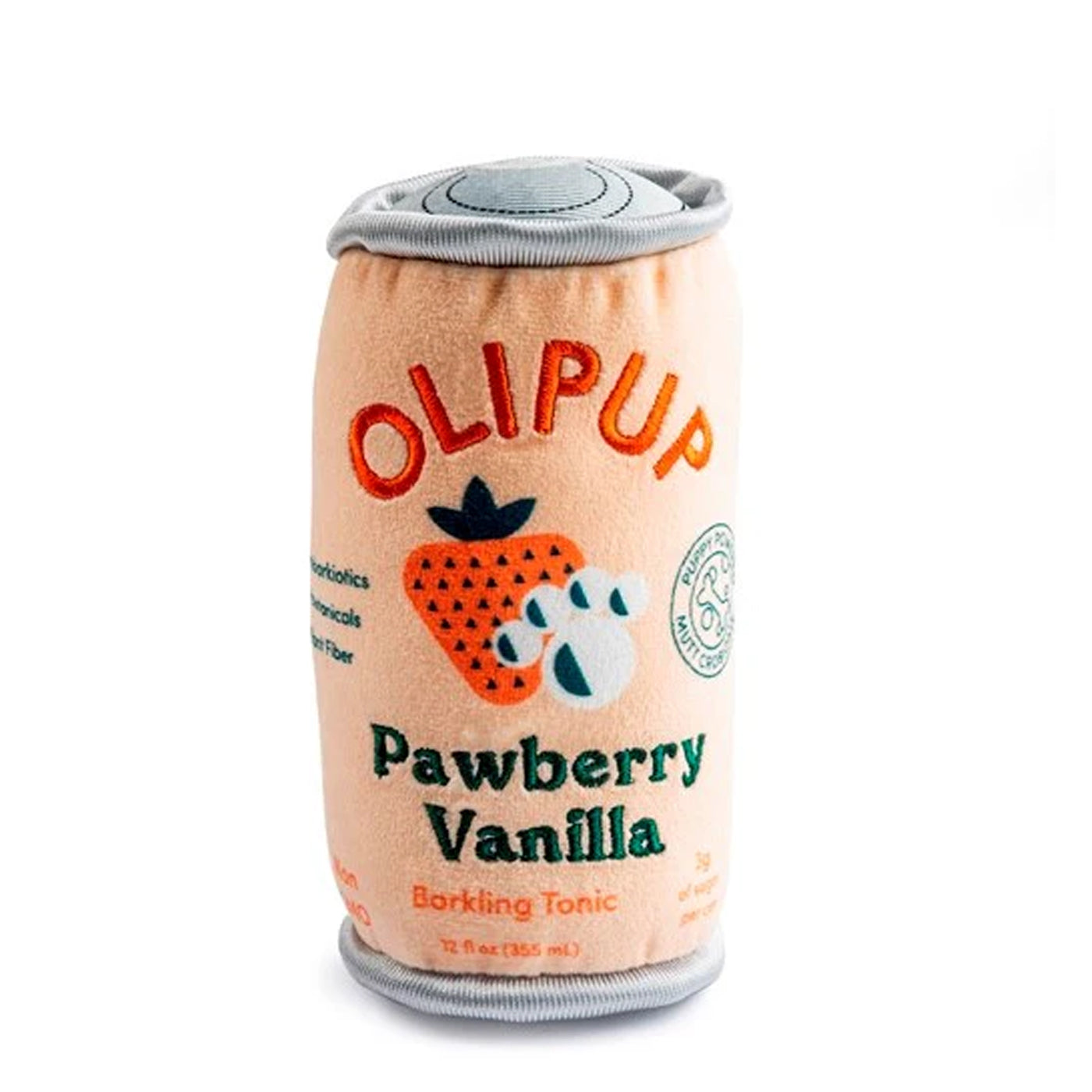 OliPup Soda can plush dog toy