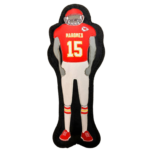 KC Chiefs Patrick Mahomes durable plush dog toy