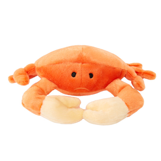 Fluff and Tuff Plush Crab Bright colored Dog toy 